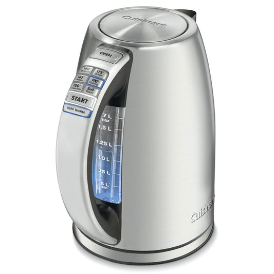 Cuisinart PerfecTemp 1.7L Cordless Electric Tea Kettle, 1500W Fast Heat-Up, 6 Preset Temperatures, 30-Min Keep Warm, Stay-Cool Nonslip Handle, Brushed Stainless Steel (CPK-17C) - Available at All In One Marketplace Canada