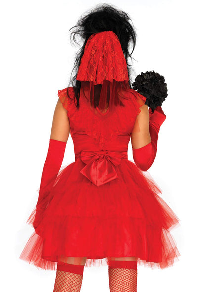 Leg Avenue Women's Beetle Bride 80s Halloween Costume, Red, Medium