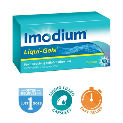 Imodium Diarrhea Relief, Liqui-Gels, 24 Count