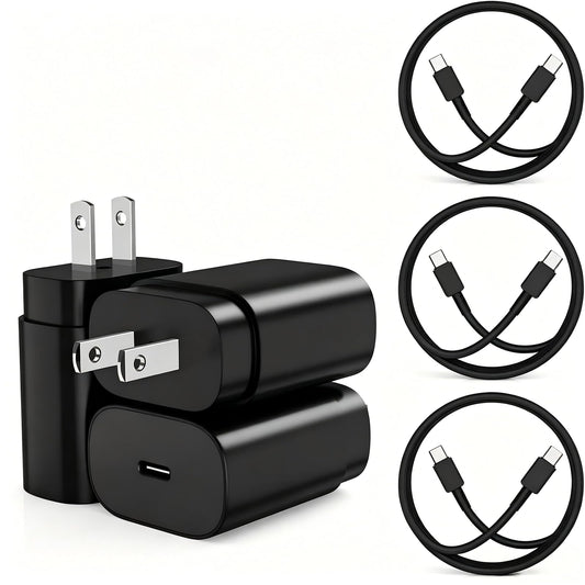 25W USBC Charger for Samsung Galaxy Super Fast Charging, 6+6+10FT Type C Cable Cord Fast Charge 3Pack& Android Phone Charger Block for Galaxy S26 S25 S24 S23 S22 S21 S20 S10 Note20/10 (Ultra,Plus,FE)