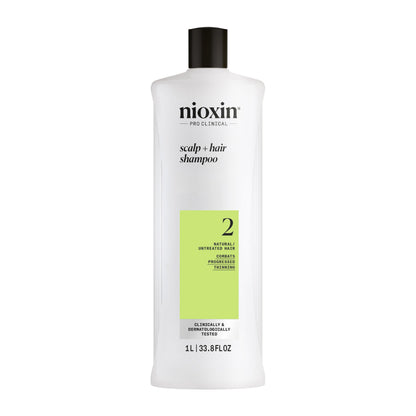 Nioxin Scalp + Hair Thickening System 2 Shampoo, For Natural Hair with Progressed Thinning, 33.8 fl oz (Packaging May Vary) - Available at All In One Marketplace Canada