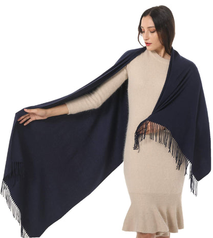 Women's Scarf Pashmina Shawls and Wraps 79x28 Acrylic Blend Navy 🍁 All In One Marketplace Canada