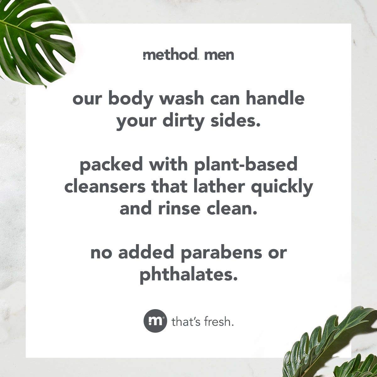 Method Mens Body Wash, Shower Gel and Body Soap that Revitalises and Refreshes the Skin for a Deep Clean, Warm and Woody Cedar + Cypress Scent, 532 ml Bottles, 6 Pack
