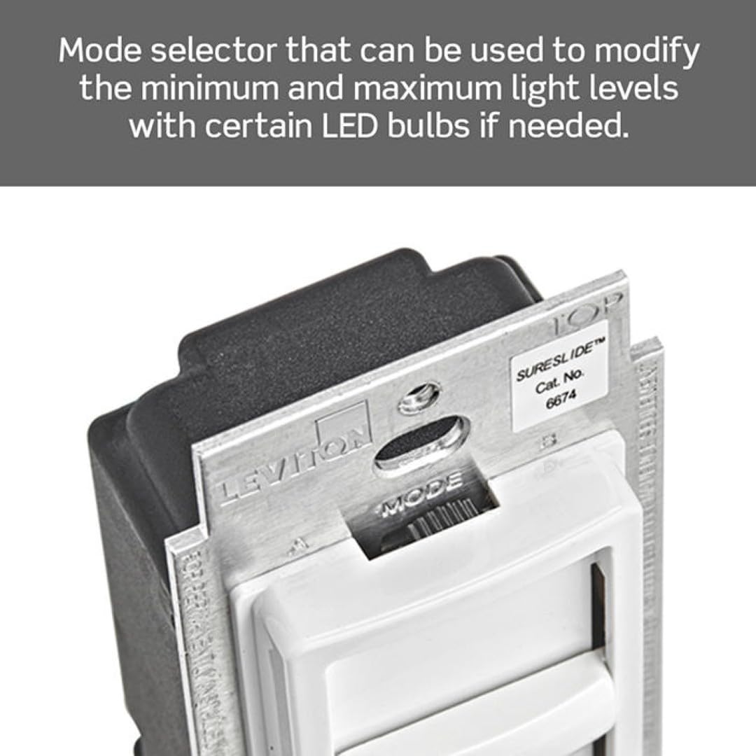 Leviton 2-Pack SureSlide Dimmer Switch for Dimmable LED, Halogen and Incandescent Bulbs, 6674-2PK, White - Available at All In One Marketplace Canada