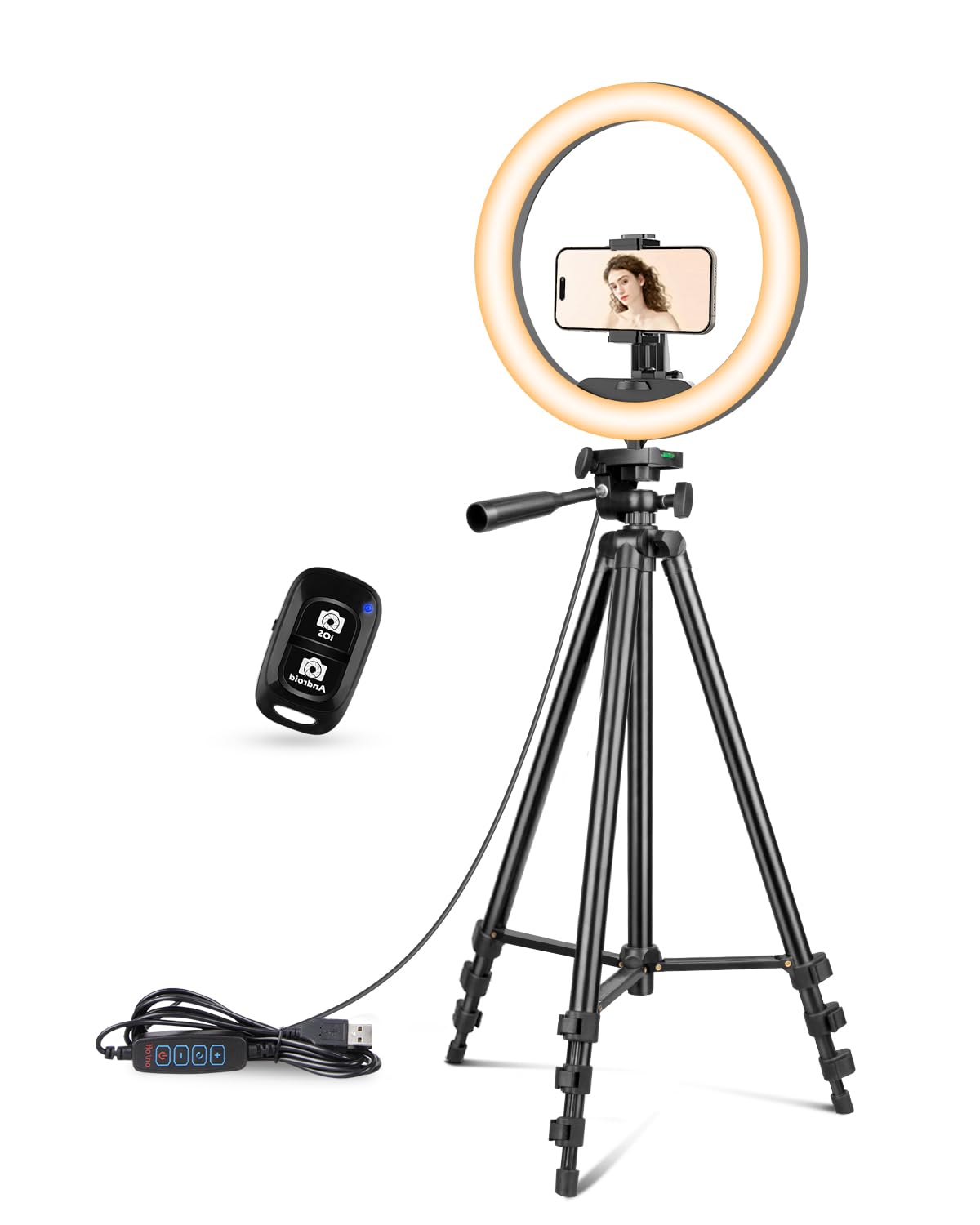 UBeesize 12 inch Ring Light with Stand, Selfie Ring Light with 50" Extendable Tripod Stand & Phone Holder for Live Stream/Makeup/YouTube Video UBeesize