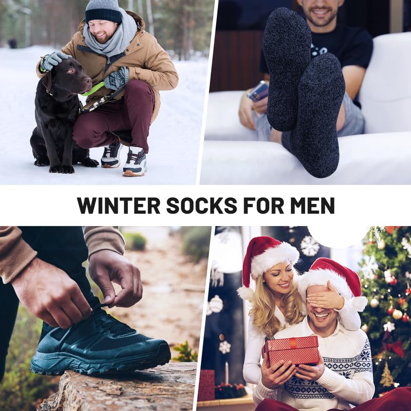SIMIYA 5 Pairs Merino Wool Socks Extra Thick for Winter Cold Weather 🍁 All In One Marketplace Canada