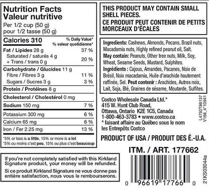 Kirkland Signature Mixed Nuts, 1.13 kg