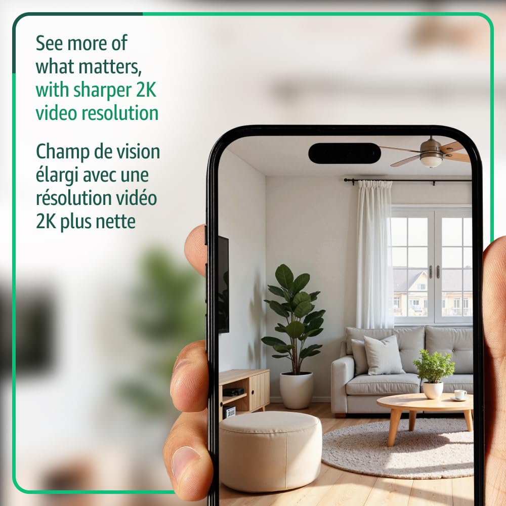 Blink Mini 2K+ (newest model) – Plug-in Home & Pet Security Camera with 2K video resolution, colour night vision, enhanced audio, motion detection – 2 cameras (White)