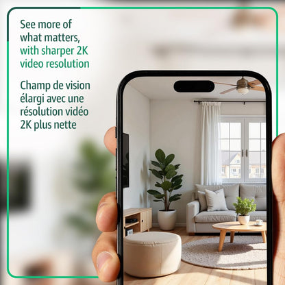 Blink Mini 2K+ (newest model) – Plug-in Home & Pet Security Camera with 2K video resolution, colour night vision, enhanced audio, motion detection – 2 cameras (White)