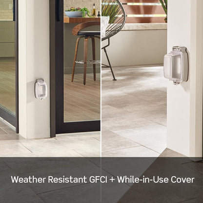 Leviton 15 Amp 125 Volt Weather-Resistant GFCI Receptacle, Self Test, with LED Indicator Light, GFWR1-W, White