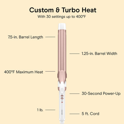 Conair Ceramic Long Barrel XL Curling Iron, 1 ¼” Barrel Produces Classic Curls – for use on Medium and Long Hair, Hair curler