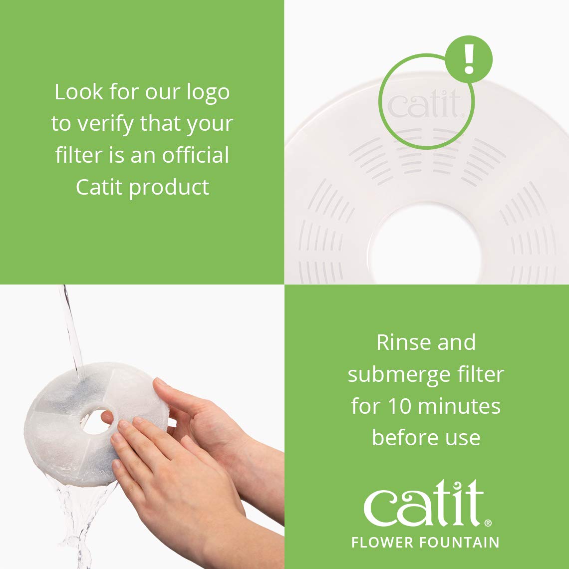 Catit Senses 2.0 Flower Fountain, 3 L Cat Water Fountain, Green 🍁 All In One Marketplace Canada