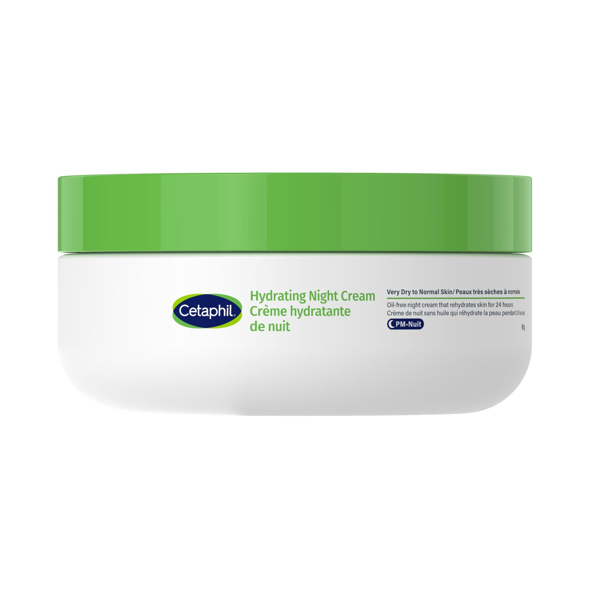 Cetaphil Hydrating Night Cream, Anti-Aging Face Moisturizer with Hyaluronic Acid & Olive Oil, Pro-Vitamin A, C & E, 24Hr Intense Hydration, Dermatologist Tested, 48g