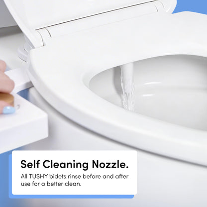 TUSHY Classic 3.0 Non-Electric Bidet Toilet Attachment, Experience a Superior Fresh Water Clean (Slim Fit, Easily Installs Under Toilet Seat, Adjustable Spray, Self Cleaning Nozzle), Bamboo Knob