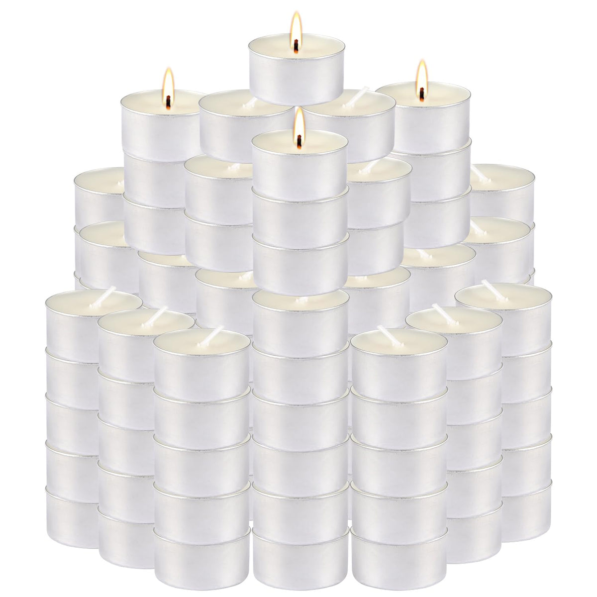 200-Pack 6-Hour White Smokeless Unscented Tealight Candles | Long-Burning Votives for Shabbat, Weddings, Christmas, Home Decor, Dinner Parties, Churches, Centerpieces & Holiday Events 🍁 All In One Marketplace Canada