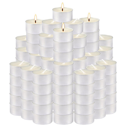 200-Pack 6-Hour White Smokeless Unscented Tealight Candles | Long-Burning Votives for Shabbat, Weddings, Christmas, Home Decor, Dinner Parties, Churches, Centerpieces & Holiday Events 🍁 All In One Marketplace Canada