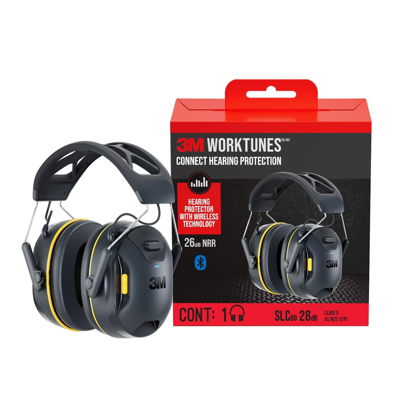 3M WorkTunes Connect Wireless Hearing Protector with Bluetooth Technology, Bluetooth Hearing Protection with a 26 dB Noise Reduction Rating - Available at All In One Marketplace Canada