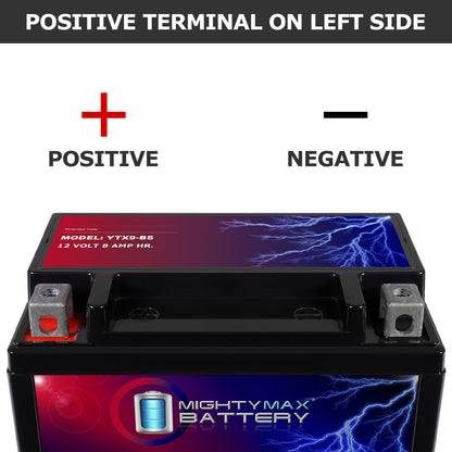 Mighty Max Battery YTX9-BS -12 Volt 8 AH, 135 CCA, Rechargeable Maintenance Free SLA AGM Motorcycle Battery Mighty Max Battery