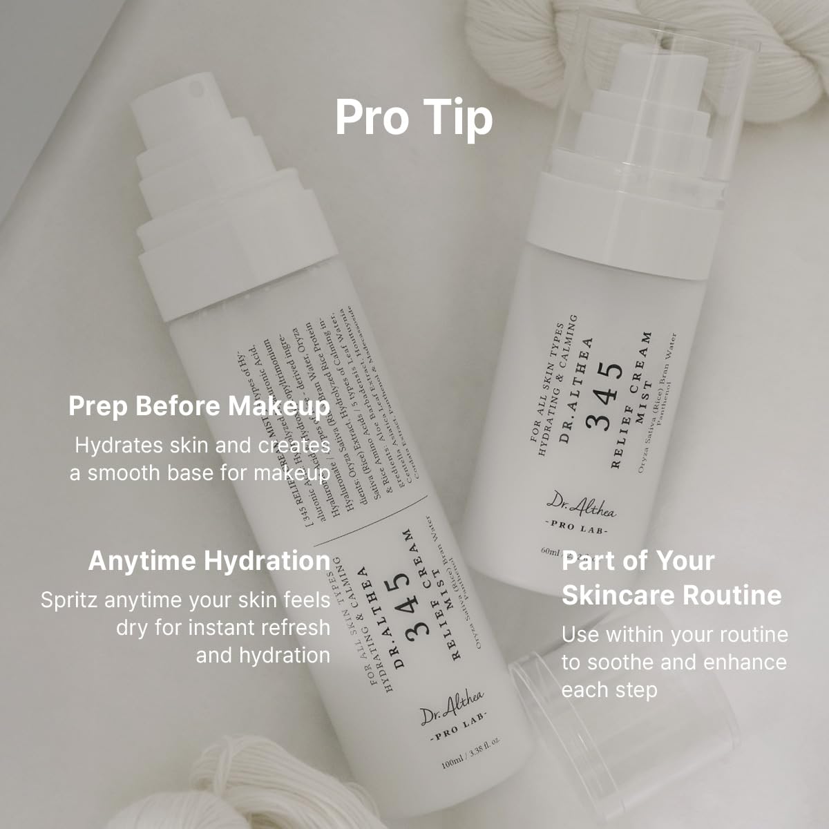 Dr.Althea 345 Relief Cream Mist | Hydrating Facial Mist with Rice Extract | Soothing Care for Sensitive Skin | Vegan Korean Skincare, 100ml - Available at All In One Marketplace Canada