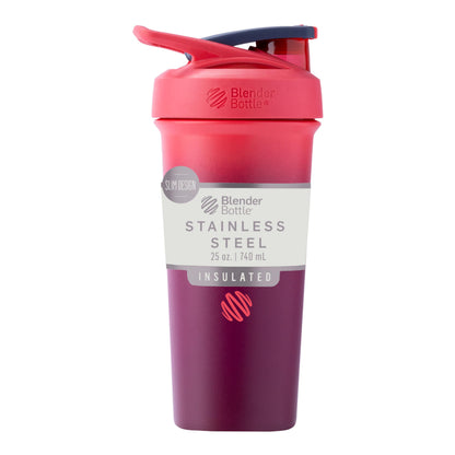 BlenderBottle Strada Sleek Shaker Cup Insulated Stainless Steel Water Bottle with Wire Whisk, 25-Ounce, Sangria Ombre 🍁 All In One Marketplace Canada