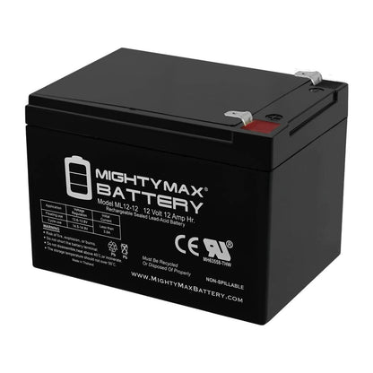 Mighty Max Battery ML12-12 - 12 Volt 12 AH SLA Battery Brand Product, Black