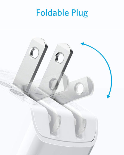 Anker 2-Pack Dual Port 12W USB A Charger Block with Foldable Plug, Charging Box Brick, Cube for iPhone 16 15 14 13 12 Pro Max, Galaxy S22 S21 Note 20