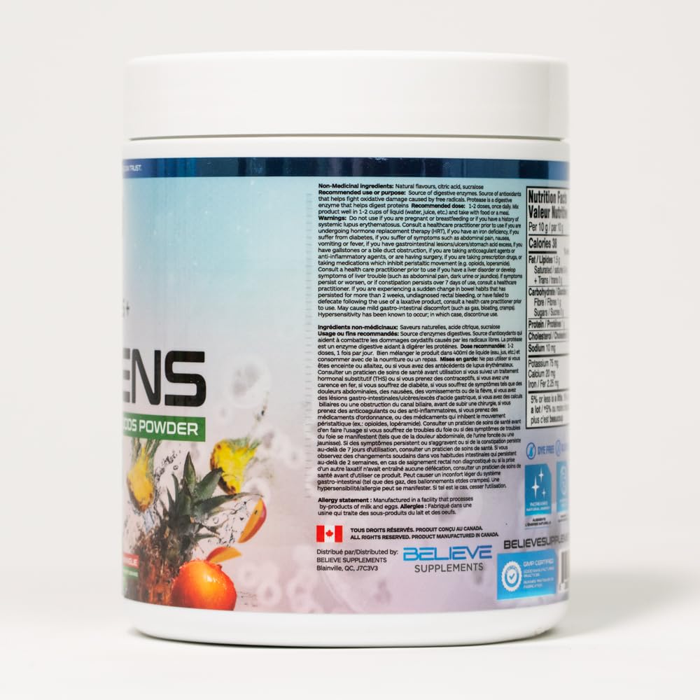 Believe Supplements Superfoods+Greens - Superfood Blend | Boost Energy, Immunity, and Digestion | Rich in Antioxidants & Essential Nutrients! (30 Servings (Pack of 1), Pineapple Mango) Believe Supplements
