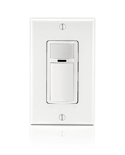 Leviton 2-Pack Decora Occupancy Motion Sensor Light Switch, Auto-On, 2A, Residential Grade, Single Pole, DOS02-2PK, White Leviton