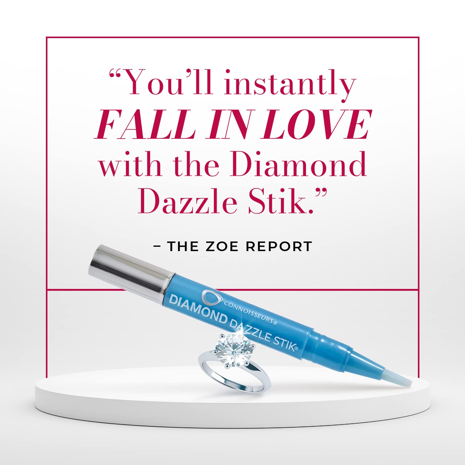 Connoisseurs 1050 Diamond Dazzle Stik – Portable Ring Cleaner Pen for Wedding Bands, Engagement Rings, Gemstones & Fine Jewelry – Safe & Easy At-Home Jewelry Cleaner (Single Pen) - Available at All In One Marketplace Canada