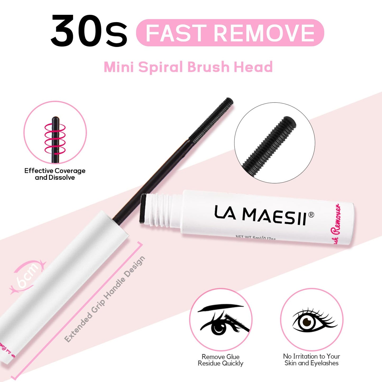 LA MAESII Lash Bond and Seal Waterproof Lash Remover Lash Cluster Glue for Eyelash Clusters DIY Lash Extension Kit at Home Pack 2
