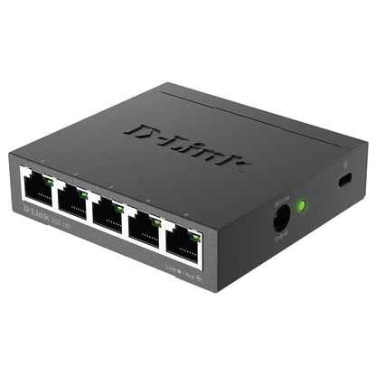 D-Link DGS-105, 5 Port Gigabit Ethernet Switch Unmanaged, Network Splitter, Silent Fanless, Network Hub, Sturdy Metal with Shielded Ports, Desktop/Wall Mount, QoS, Energy Saving, Plug and Play D-Link