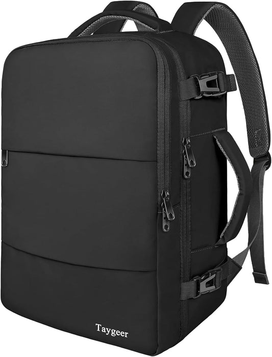Travel Laptop Backpack, Airplane Approved Travel Backpack Suitcase For Men Women, Lightweight College 35l Luggage Bag 15.6 inch Laptop Backpack Gifts For Casual Business, Black
