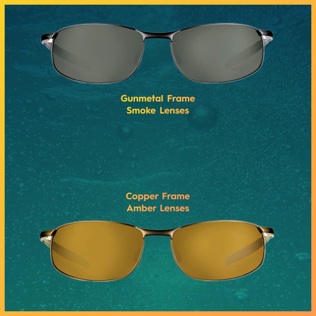 Flying Fisherman San Jose Polarized Sunglasses | Perfect for Driving, Fishing & Boating | 100% UV Protection | Gunmetal Frames/Smoke Lenses Flying Fisherman
