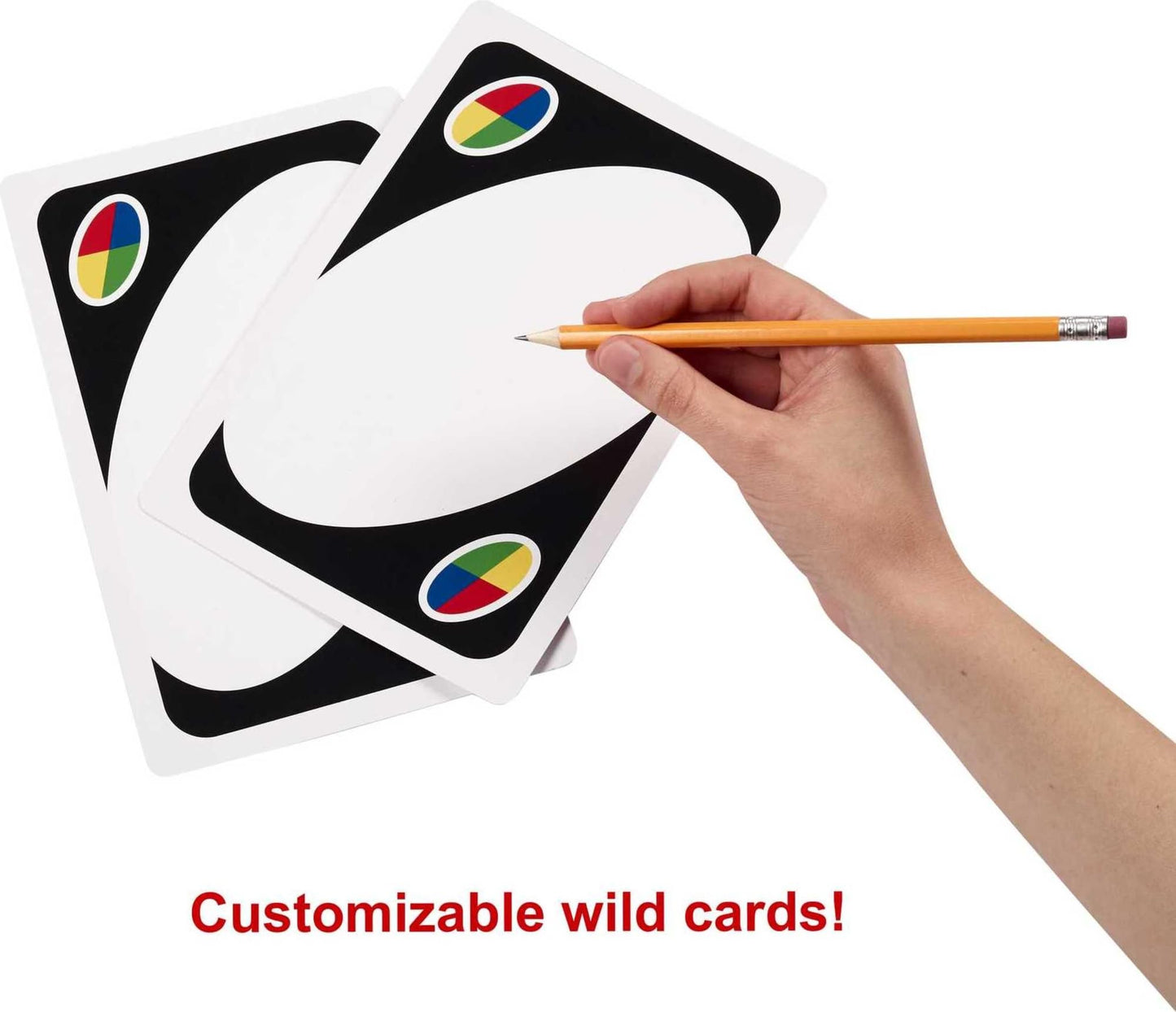 Mattel Games Jeu de Cartes UNO Géant pour Enfants, Adultes et Familles, Accessible aux Daltoniens et Jeu de Cartes Grand Format Personnalisable