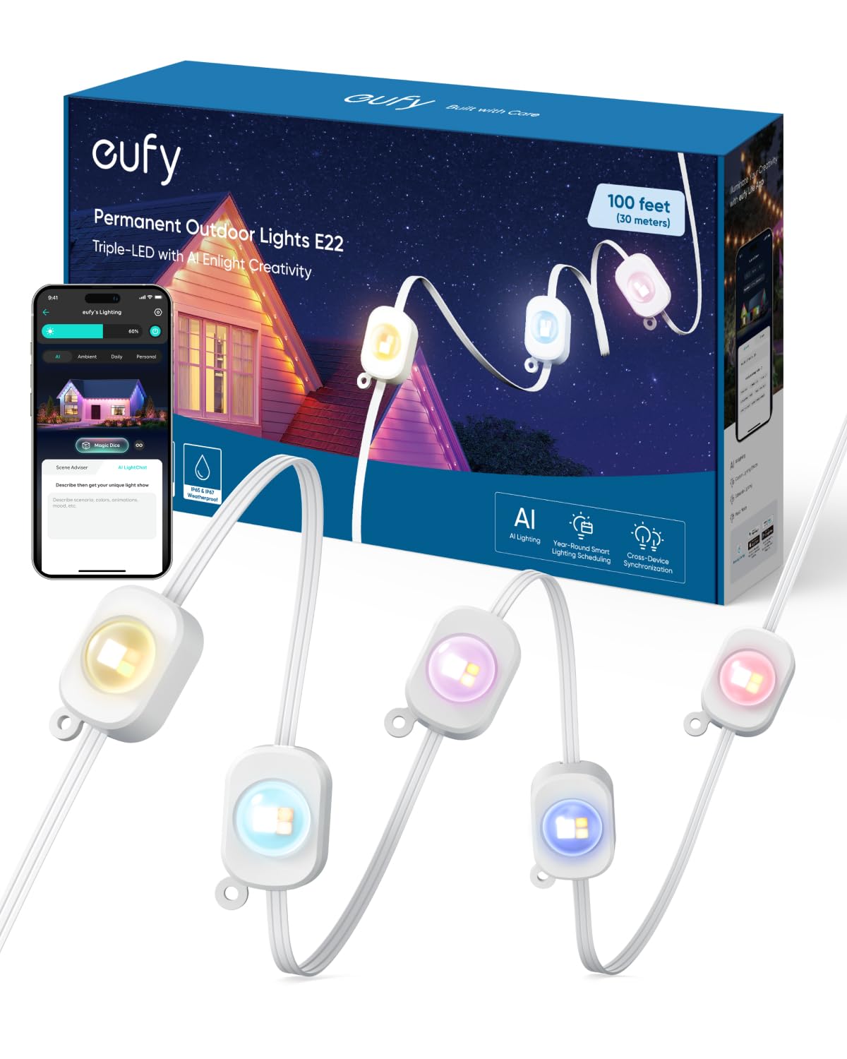 Anker eufy Permanent Outdoor Lights E22, 100 ft with 60 Triple-LED Lights 🍁 All In One Marketplace Canada