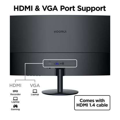 KOORUI 27-inch Curved Computer Monitor Full HD 1080P 144Hz Gaming Monitor KOORUI