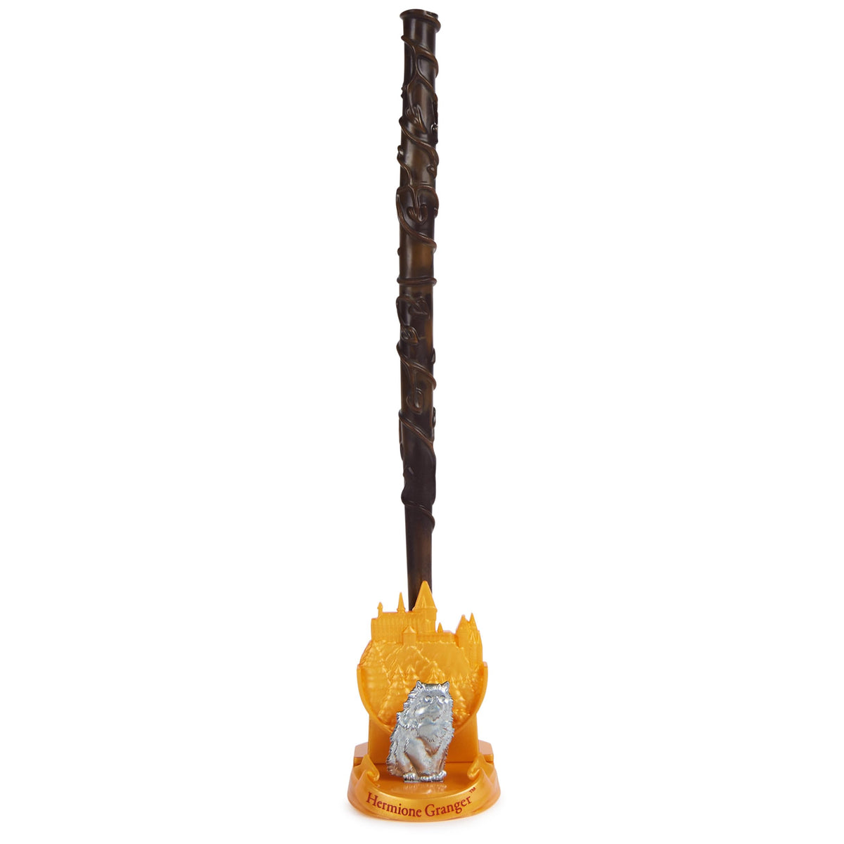 Wizarding World Harry Potter, 12-inch Magical Collector Hermione Granger Wand with Stand & Die-cast Icon, Magical Creatures, Accessory for Halloween Costumes