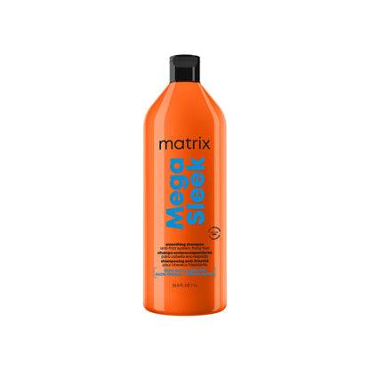 Matrix Mega Sleek Anti-Frizz Sulfate-Free Smoothing Shampoo for All Frizzy Hair, Professional Formula, For Humidity & Static Protection