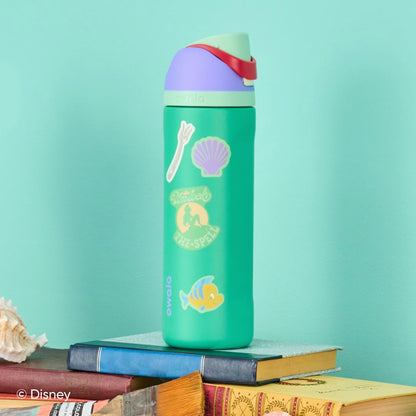 Owala Disney Princess FreeSip Insulated Stainless Steel Water Bottle with Straw for Sports and Travel, BPA-Free Sports Water Bottle, 24 oz, Ariel