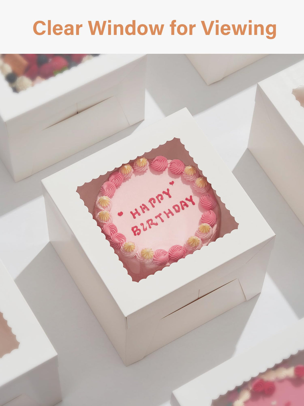 40Pcs 10x10x8 Inch Cake Boxes Set, (20Pcs Boxes+20Pcs Boards), White Tall Cardboard Containers for Multi-Layer Desserts, Perfect for Decorating, Mother's Day & Bakery Use 🍁 All In One Marketplace Canada