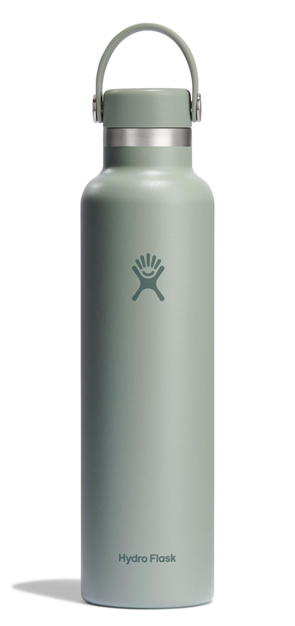 Hydro Flask Stainless Steel Standard Mouth Water Bottle with Flex Cap and Double-Wall Vacuum Insulation,Agave, 24 Ounces