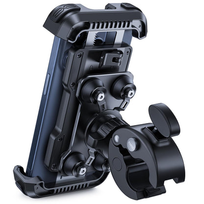 Lamicall Motorcycle Phone Mount Holder - [Dual Vibration Dampener] Anti Shake Motorcycle Phone Mount with Upgraded Handlebar Clamp, Bike Phone Mount for iPhone 14 15 Pro Max 16 17 Pro, 4.7-6.7" Phone