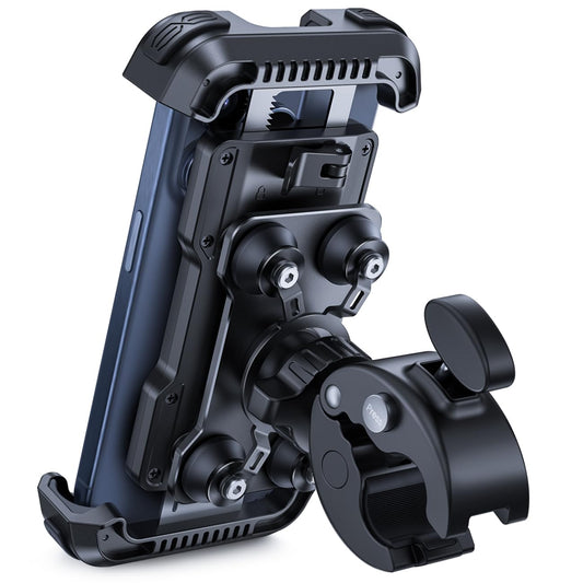 Lamicall Motorcycle Phone Mount Holder - [Dual Vibration Dampener] Anti Shake Motorcycle Phone Mount with Upgraded Handlebar Clamp, Bike Phone Mount for iPhone 14 15 Pro Max 16 17 Pro, 4.7-6.7" Phone