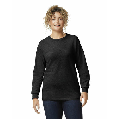 Gildan Men's Ultra Cotton Long Sleeve T-Shirt, Style G2400, Multipack, Black (2-Pack), Large