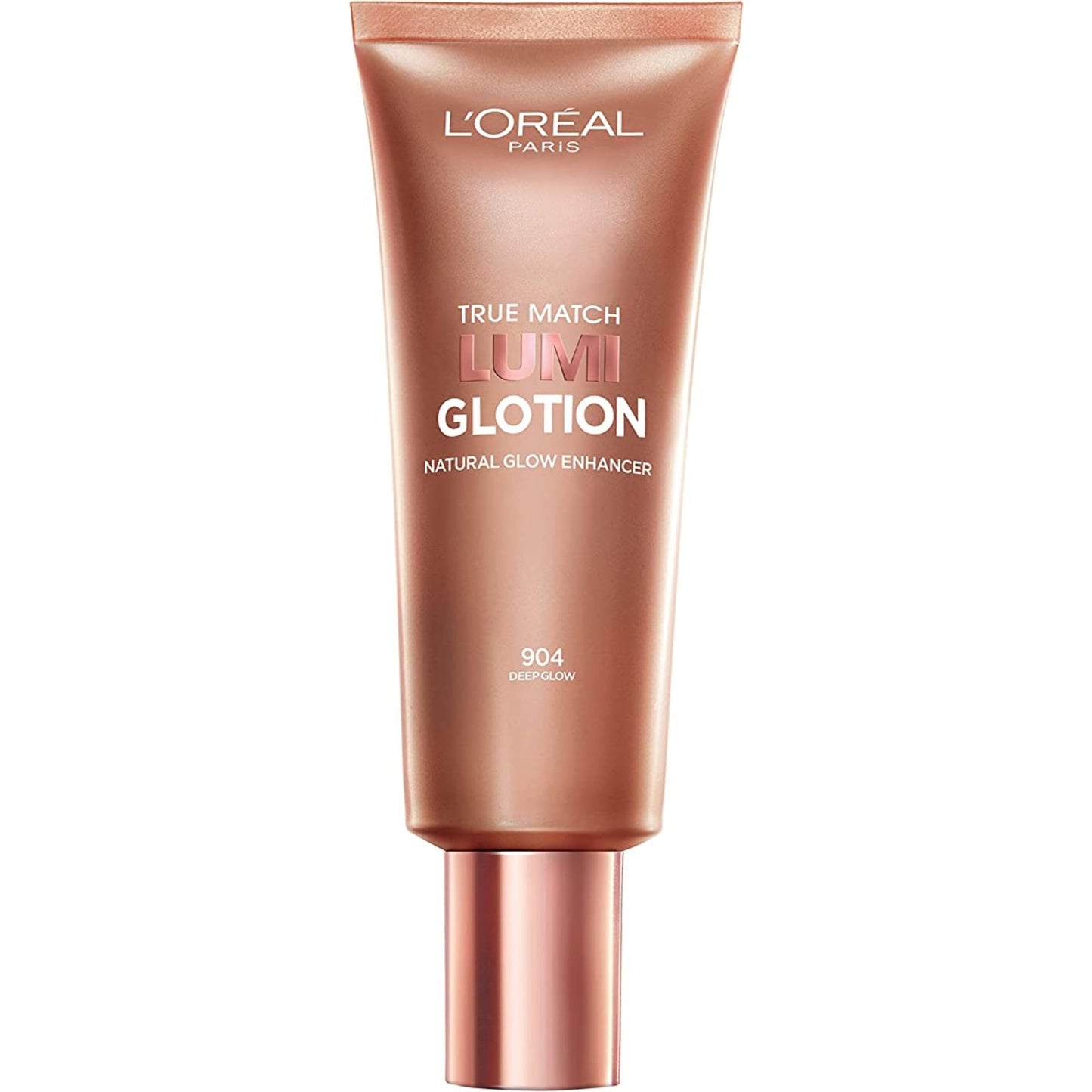 L’Oréal Paris True Match Lumi Glotion, Highlighter, Natural Glow Enhancer for Face & Body, Makeup, Instantly Hydrates and Illuminates Skin, Sheer Color Tint, Offers a Sunkissed Glow, 904 Deep, 40 mL