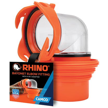 Camco 39736 RhinoFLEX Elbow and 4-in-1 Adapter with Swivel Bayonet Fitting, Orange/Clear 🍁 All In One Marketplace Canada
