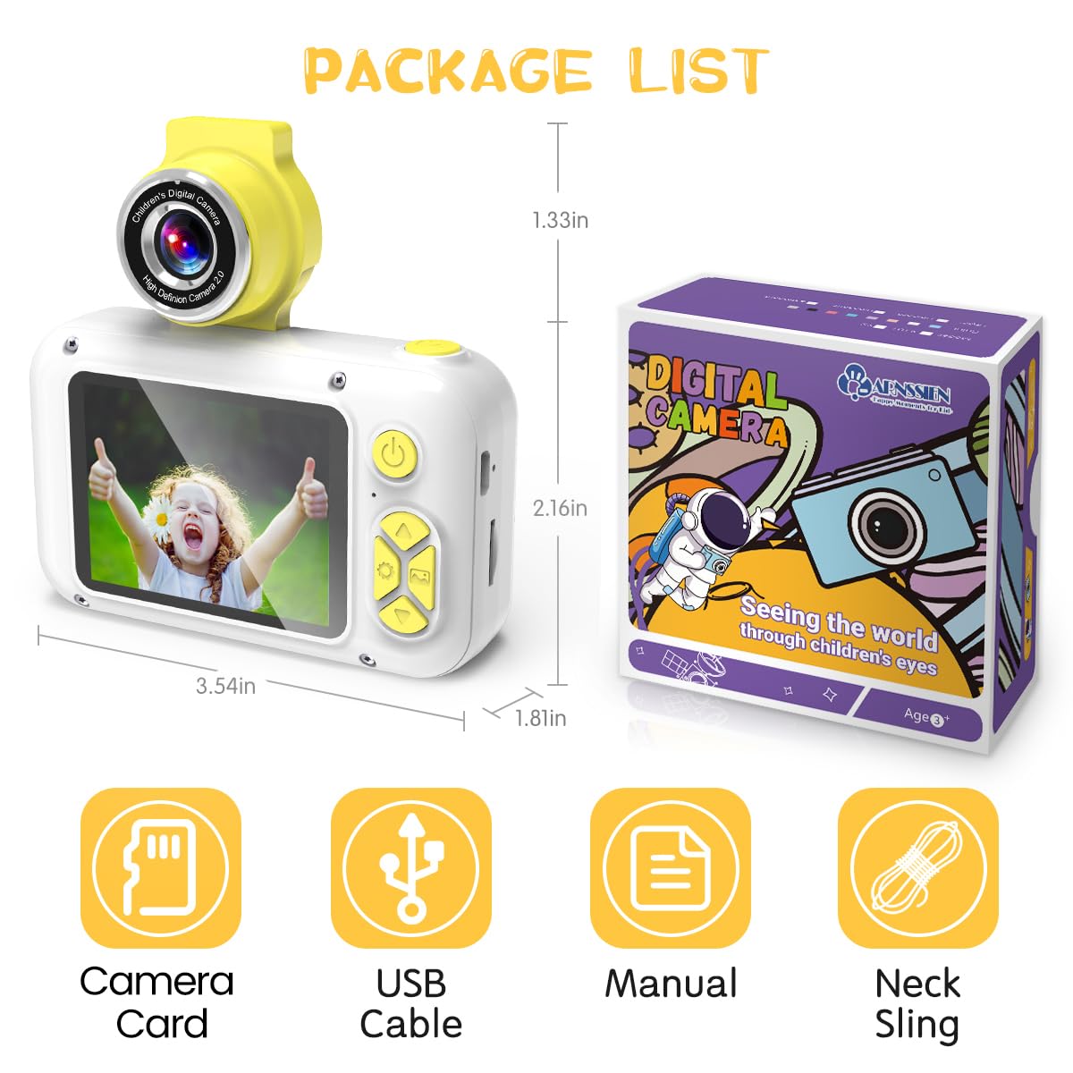 ARNSSIEN Kids Camera with Video,180°Flip Lens,2.4" Selfie Camera for Kids 🍁 All In One Marketplace Canada