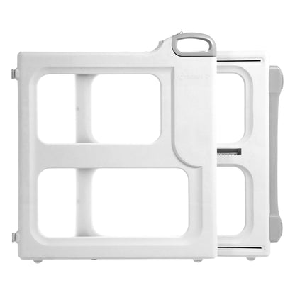 Safety 1st Perfect Fit Gate, Pressure or Hardware installed - Fits Spaces Between 28" and 42" Wide, 28" Tall. Pivoting Bumper For Uneven Openings, Solid Panel Design, Perfect for babies and Pets, White Safety 1st