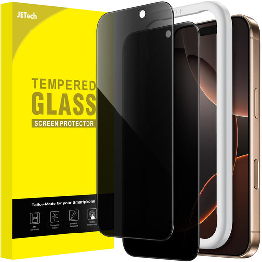 JETech Privacy Screen Protector for iPhone 16 Pro Max 6.9-Inch, Anti-Spy Tempered Glass Film with Easy Installation Tool, 2-Pack - Available at All In One Marketplace Canada