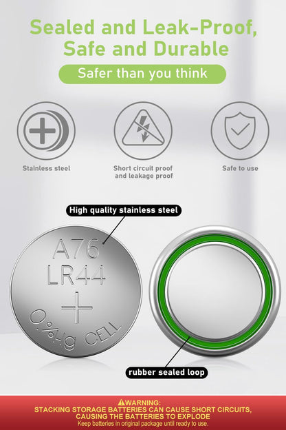 POWEROWL High Capacity LR44 Batteries 40 Pack, AG13 357 303 SR44 Premium Alkaline Battery 1.5V Button Coin Cell Batteries - Available at All In One Marketplace Canada